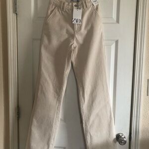 Zara Cream Straight-Leg Trousers